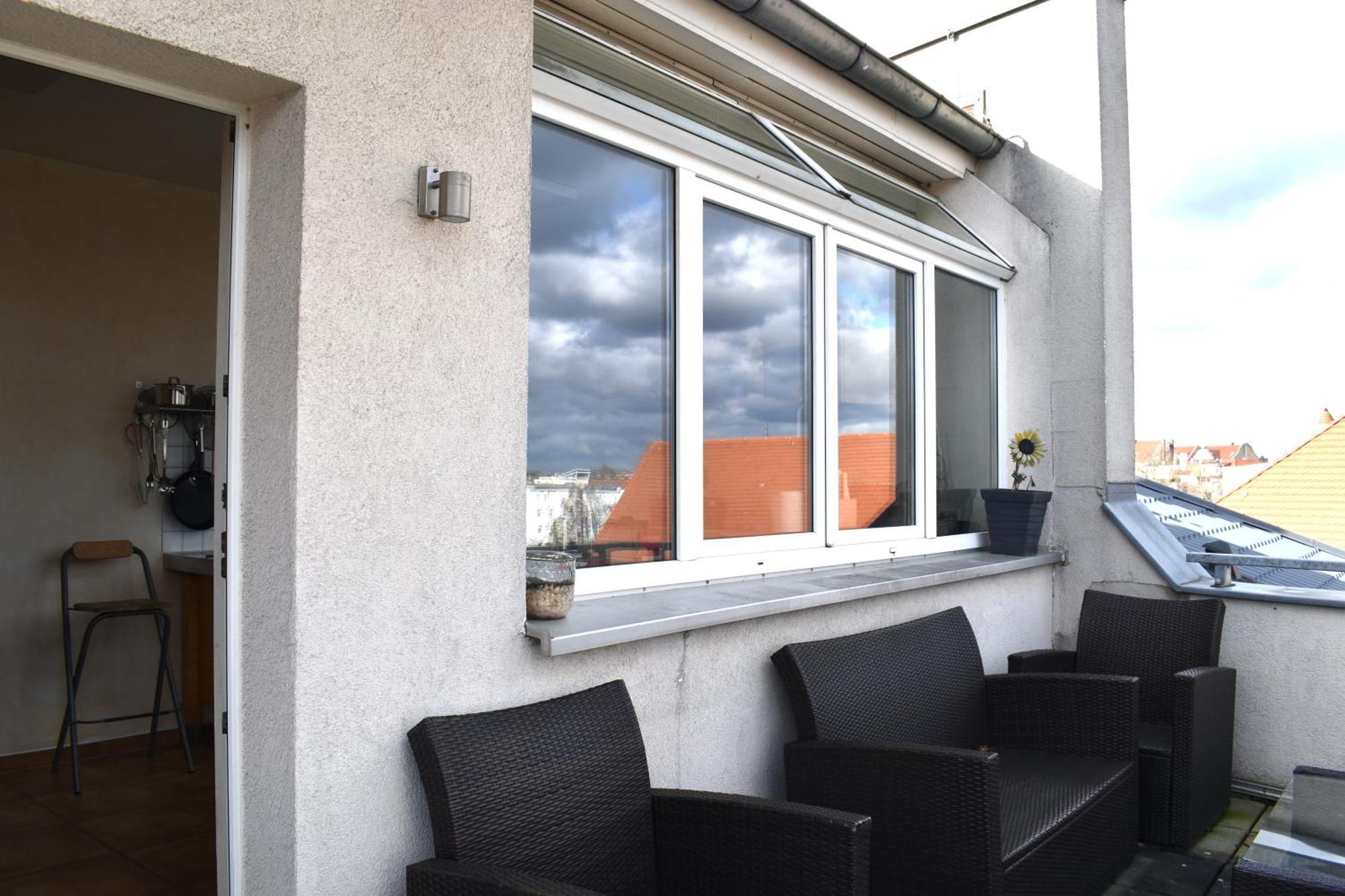 City-Dach-Apartment Mit Loggia - Balkon - Kamin コットブス エクステリア 写真